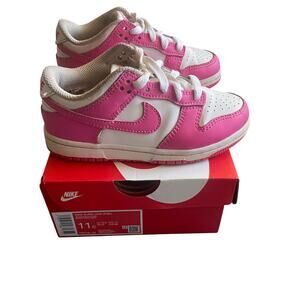 Nike Dunk Low PSE Toddler Size 11C White Fuchsia FB9108-102 (Preowned w/ Box)